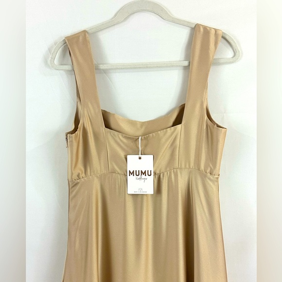 Show Me Your Mumu - Madi Gown Gold Colored Luxe Satin Full Length Medi… - Picture 9 of 12